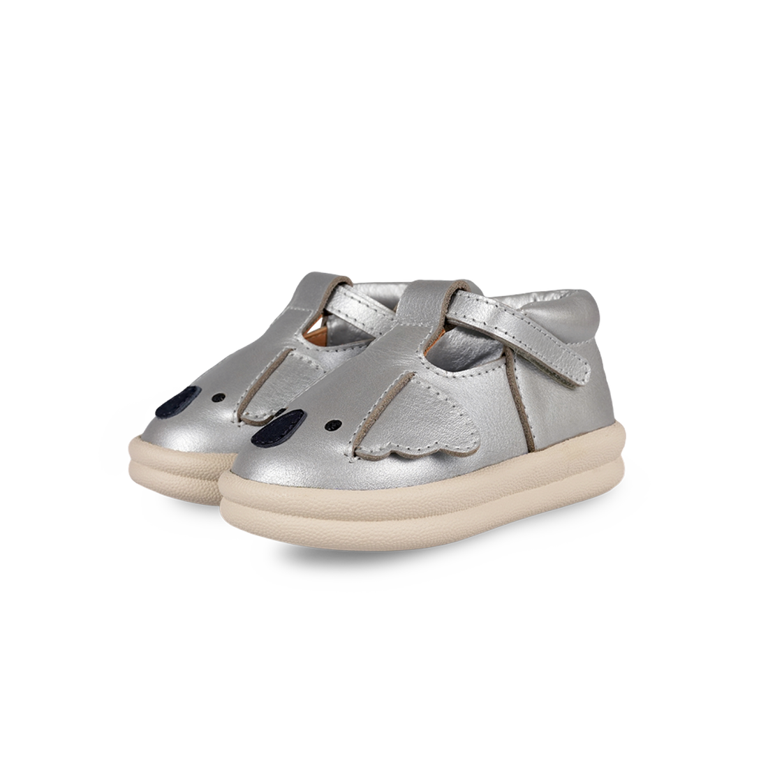 Zilpa Shoes | Koala | Silver Grey Metallic Leather