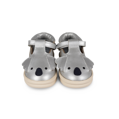 Zilpa Shoes | Koala | Silver Grey Metallic Leather