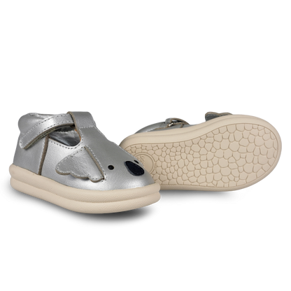 Zilpa Shoes | Koala | Silver Grey Metallic Leather