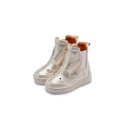 Kheera Boots | Bunny | Silver Metallic Leather