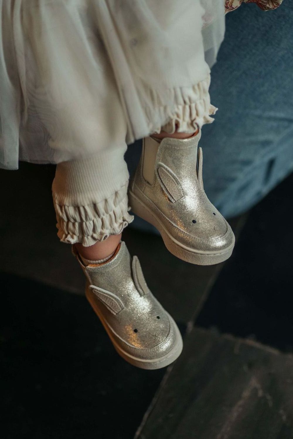 Kheera Boots | Bunny | Silver Metallic Leather