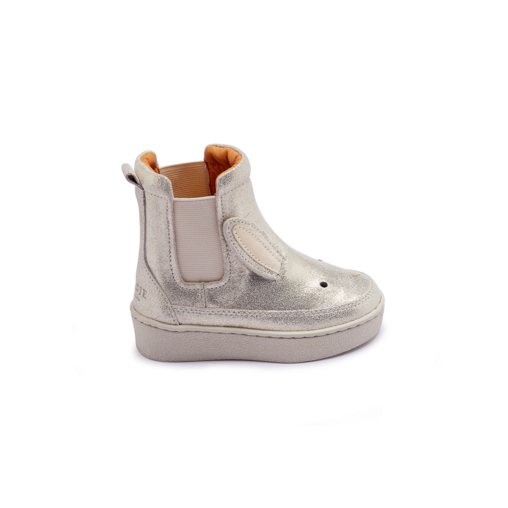 Kheera Boots | Bunny | Silver Metallic Leather