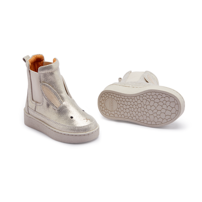 Kheera Boots | Bunny | Silver Metallic Leather