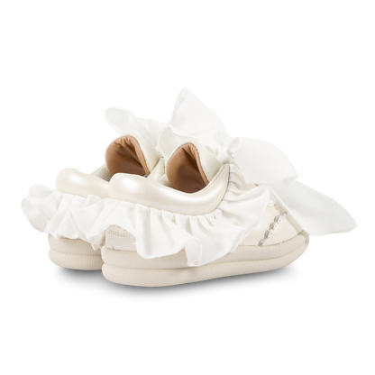 Niene Sneakers | Off White Metallic Leather