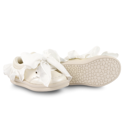 Niene Sneakers | Off White Metallic Leather