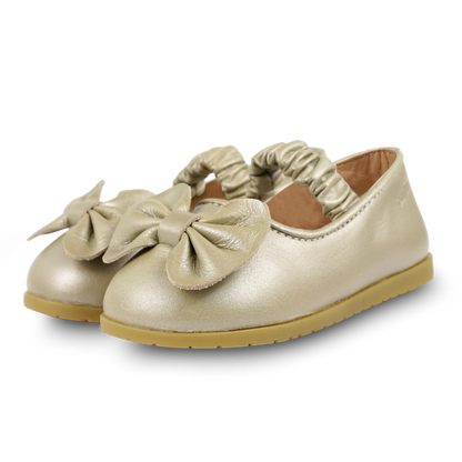 Sylah Ballerinas | Champagne Metallic Leather