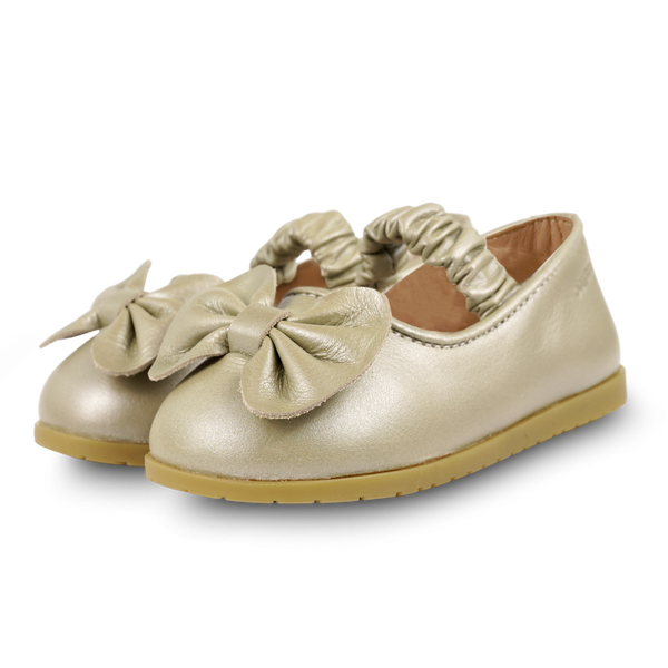 Sylah Ballerinas | Champagne Metallic Leather