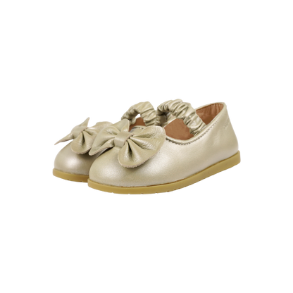 Sylah Ballerinas | Champagne Metallic Leather
