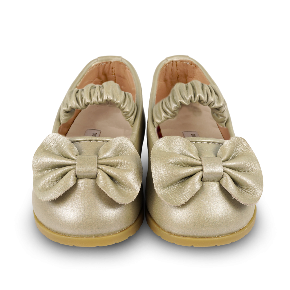 Sylah Ballerinas | Champagne Metallic Leather