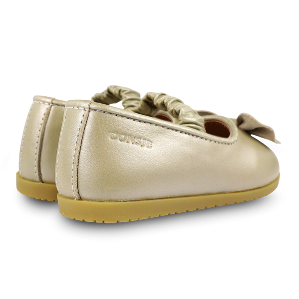 Sylah Ballerinas | Champagne Metallic Leather