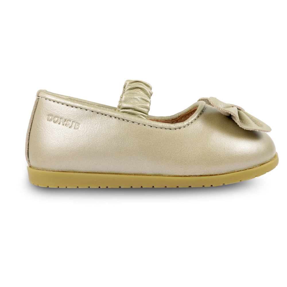 Sylah Ballerinas | Champagne Metallic Leather