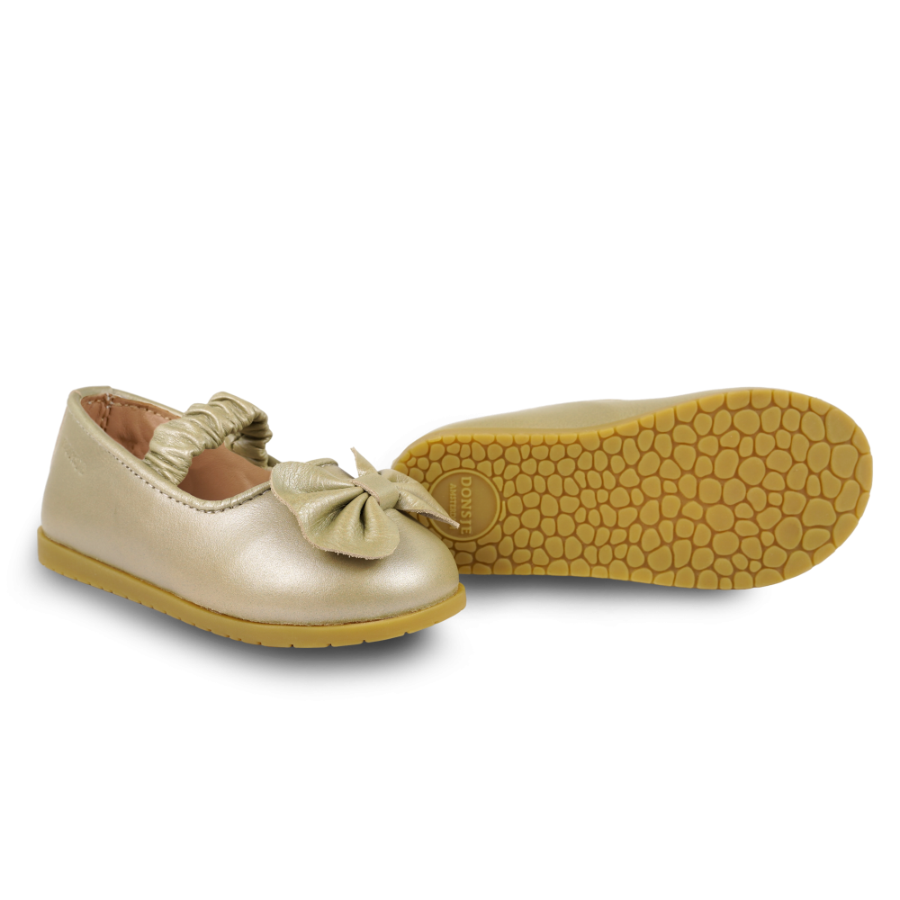Sylah Ballerinas | Champagne Metallic Leather