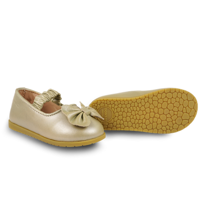 Sylah Ballerinas | Champagne Metallic Leather