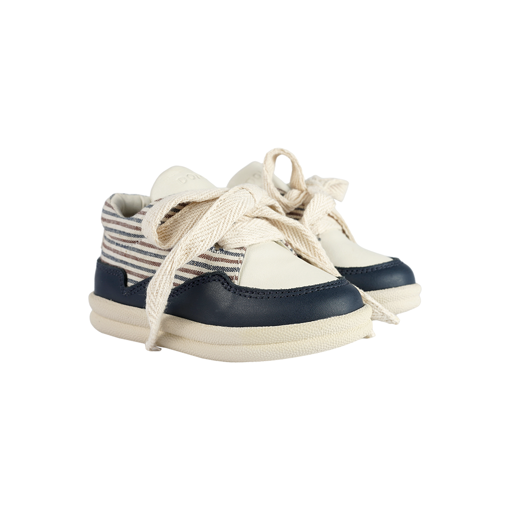 Hansy Sneakers | Navy - Burgundy - Thin Striped