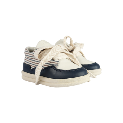 Hansy Sneakers | Navy - Burgundy - Thin Striped