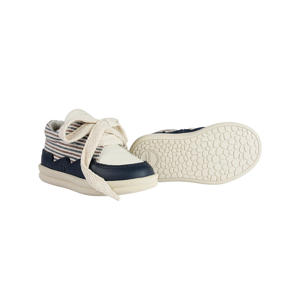 Hansy Sneakers | Navy - Burgundy - Thin Striped