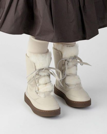 Sonny Boots | Off White Leather