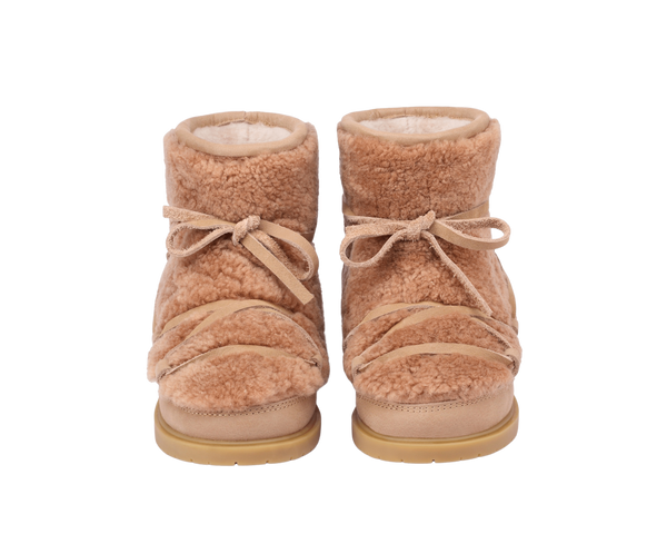 Cassia Boots | Beige Curly Sheep Wool