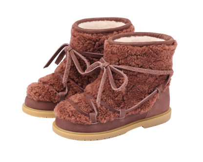 Cassia Boots | Brown Curly Sheep Wool