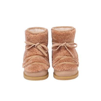 Cassia Boots | Beige Curly Sheep Wool