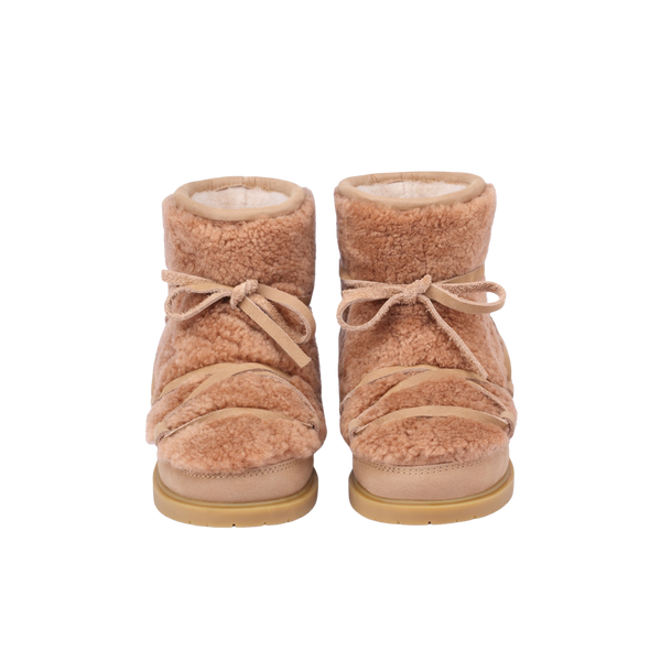 Cassia Boots | Beige Curly Sheep Wool