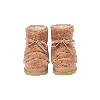 Cassia Boots | Beige Curly Sheep Wool