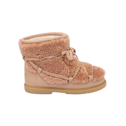 Cassia Boots | Beige Curly Sheep Wool
