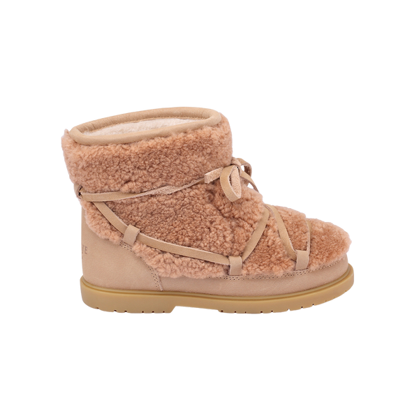 Cassia Boots | Beige Curly Sheep Wool