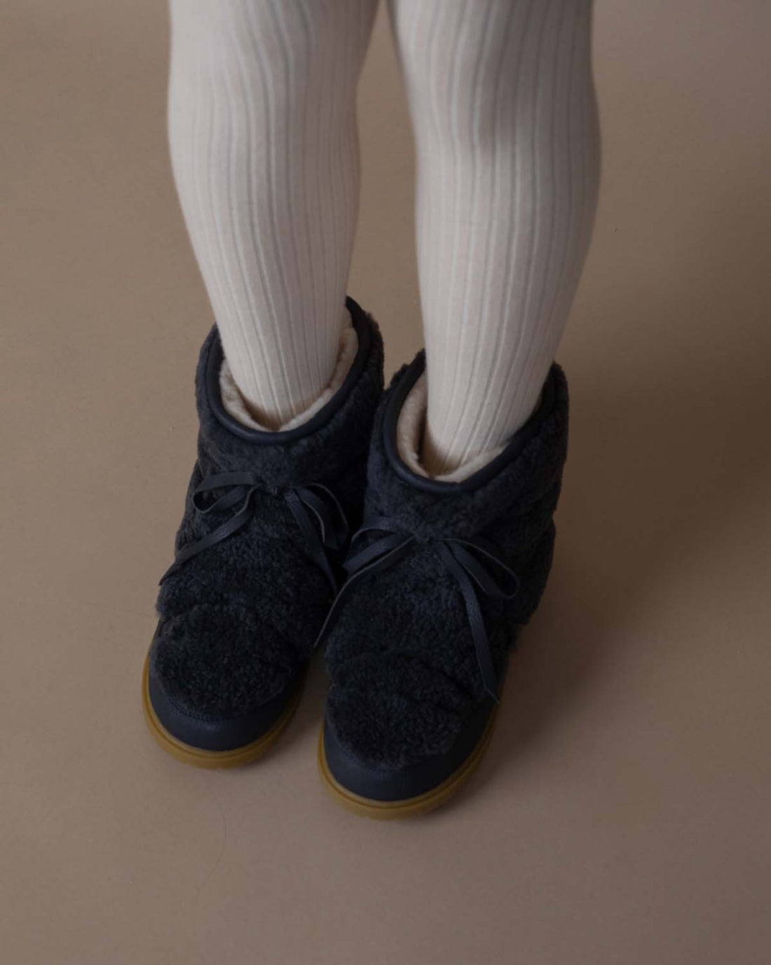 Cassia Boots | Navy Curly Sheep Wool