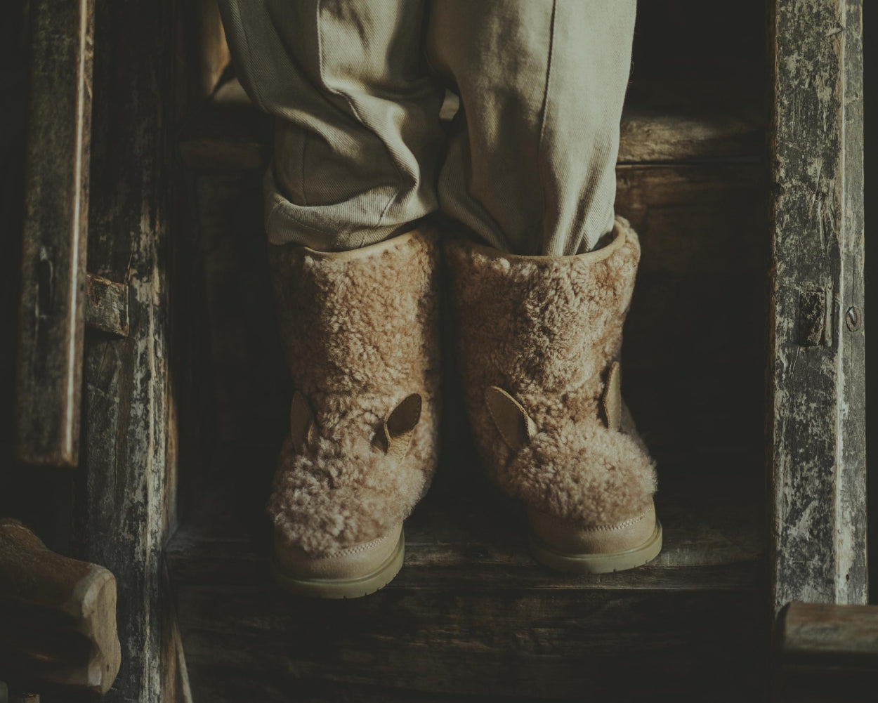 Irfi Boots | Alpaca | Beige Curly Sheep Wool