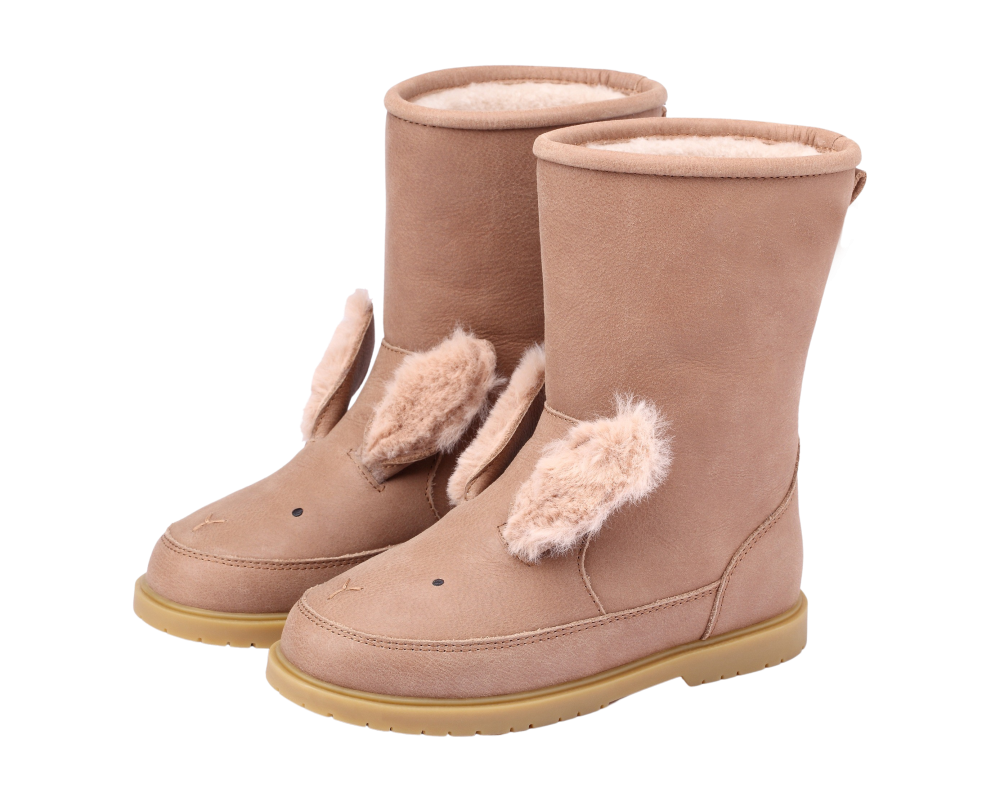 Wadudu Exclusive Boots | Fluffy Bunny | Hazelnut Leather