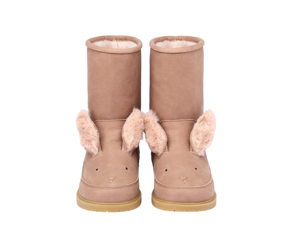 Wadudu Exclusive Boots | Fluffy Bunny | Hazelnut Leather