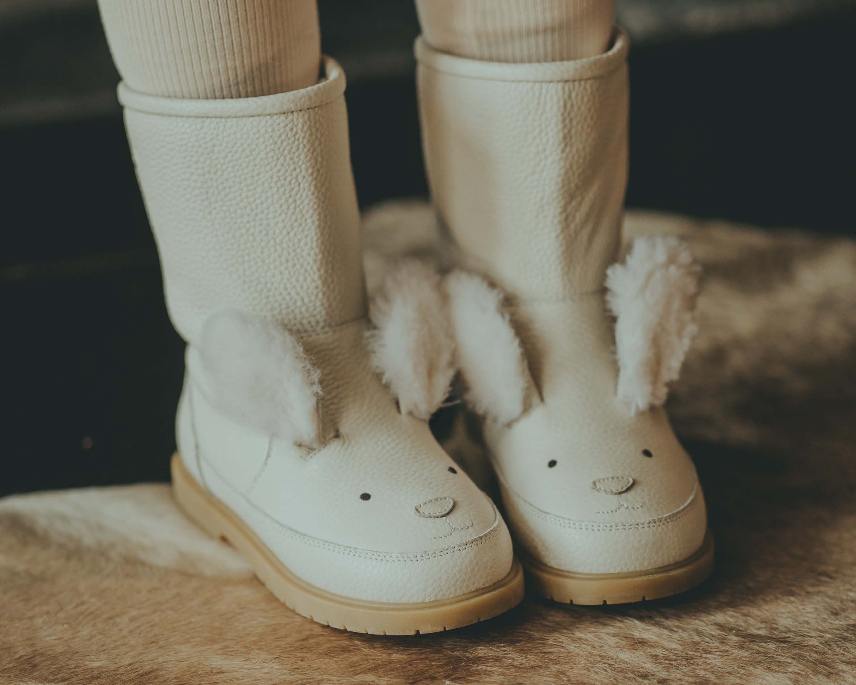 Wadudu Exclusive Boots | Rabbit | Off White Leather