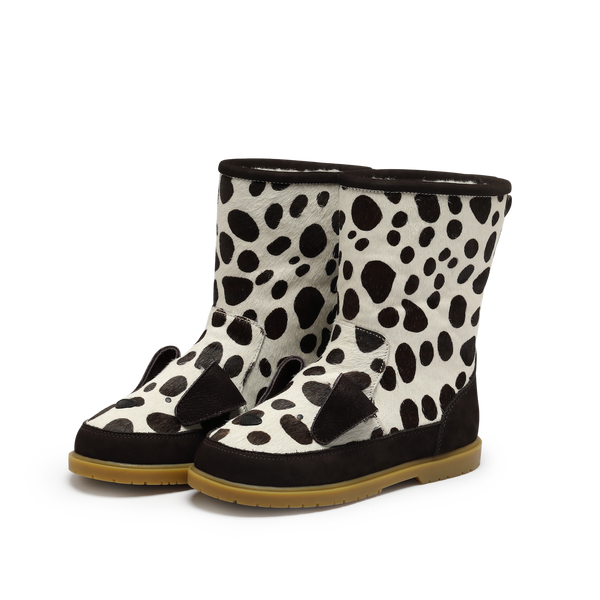Wadudu Exclusive Boots Dalmatian Spotted Cow Hair