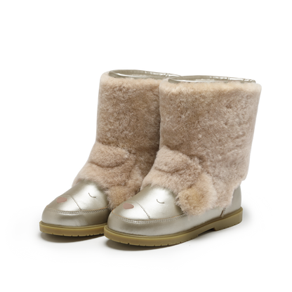 Wadudu Exclusive Boots | Poodle | Light Beige Sheep Wool