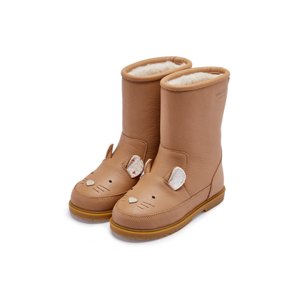 Wadudu Exclusive Boots | Mouse | Beige Leather