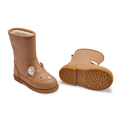 Wadudu Exclusive Boots | Mouse | Beige Leather