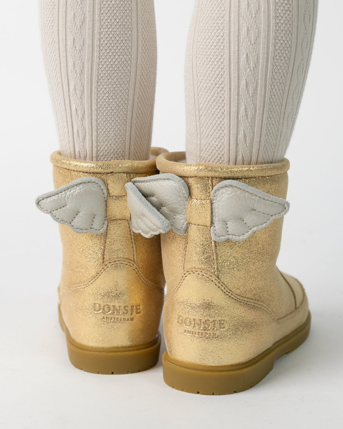 Angela Boots | Wings | Gold Metallic Leather