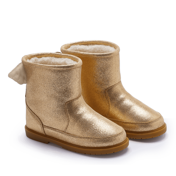 Angela Boots | Wings | Gold Metallic Leather