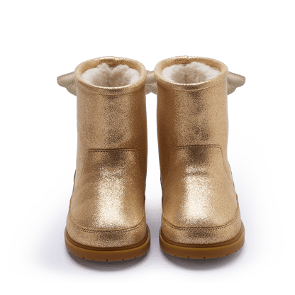 Angela Boots | Wings | Gold Metallic Leather