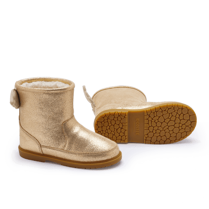 Angela Boots | Wings | Gold Metallic Leather