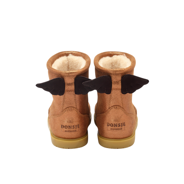 Angela Boots | Wings | Bronze Metallic Leather