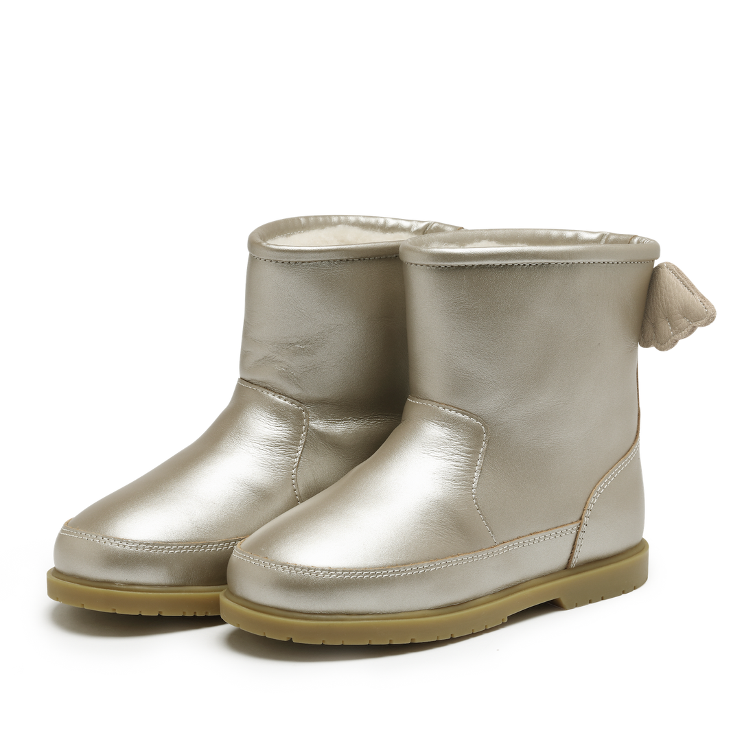 Angela Boots | Wings | Off White Metallic Leather