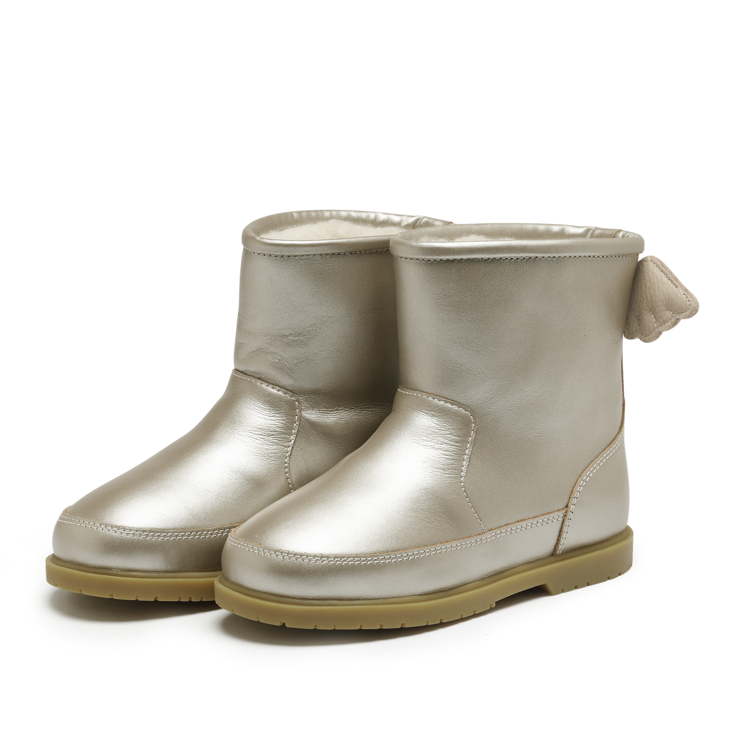 Angela Boots | Wings | Off White Metallic Leather