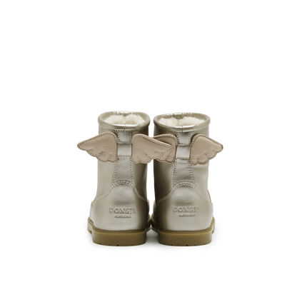 Angela Boots | Wings | Off White Metallic Leather