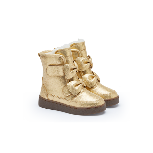 Isa Exclusive Boots | Gold Metallic Leather