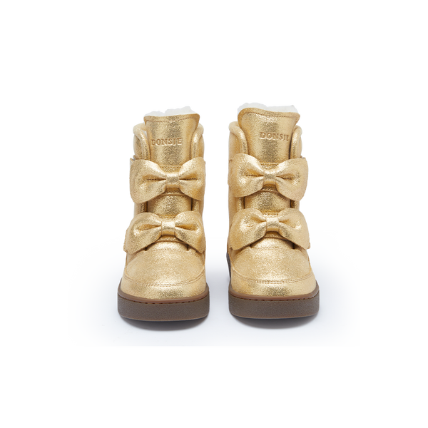 Isa Exclusive Boots | Gold Metallic Leather