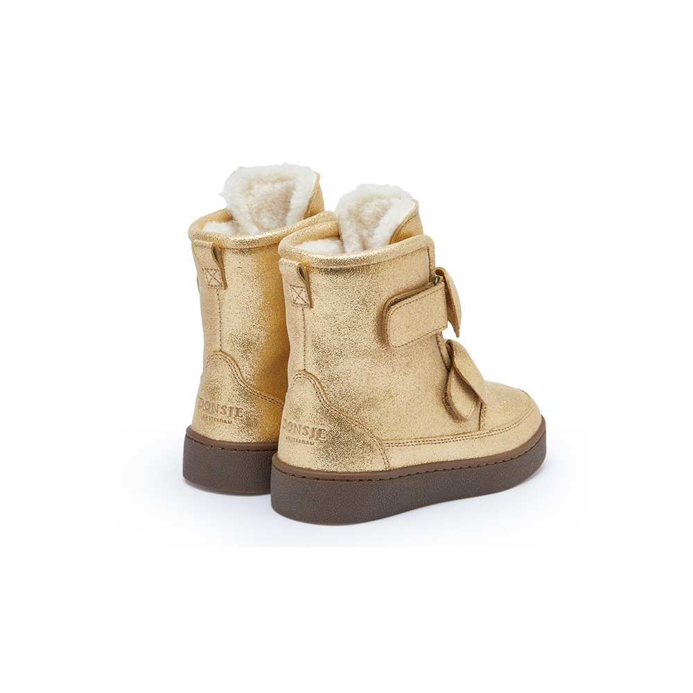 Isa Exclusive Boots | Gold Metallic Leather