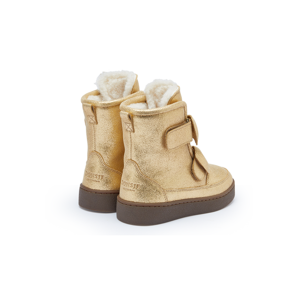 Isa Exclusive Boots | Gold Metallic Leather