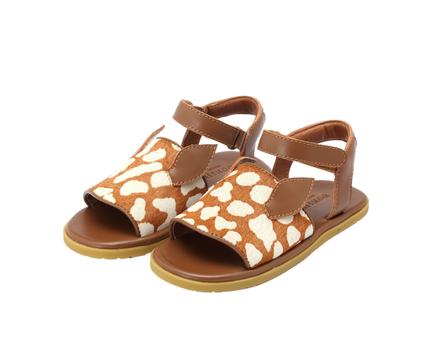 Lara Sandals | Bambi | Brown Spotted Cow Hair